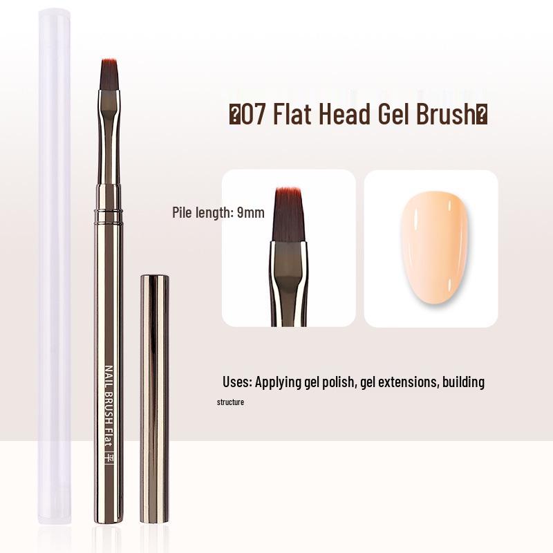 Metal Rod Nail Art Brush Set: Gel Polish, Painting, Flower & Liner Brushes