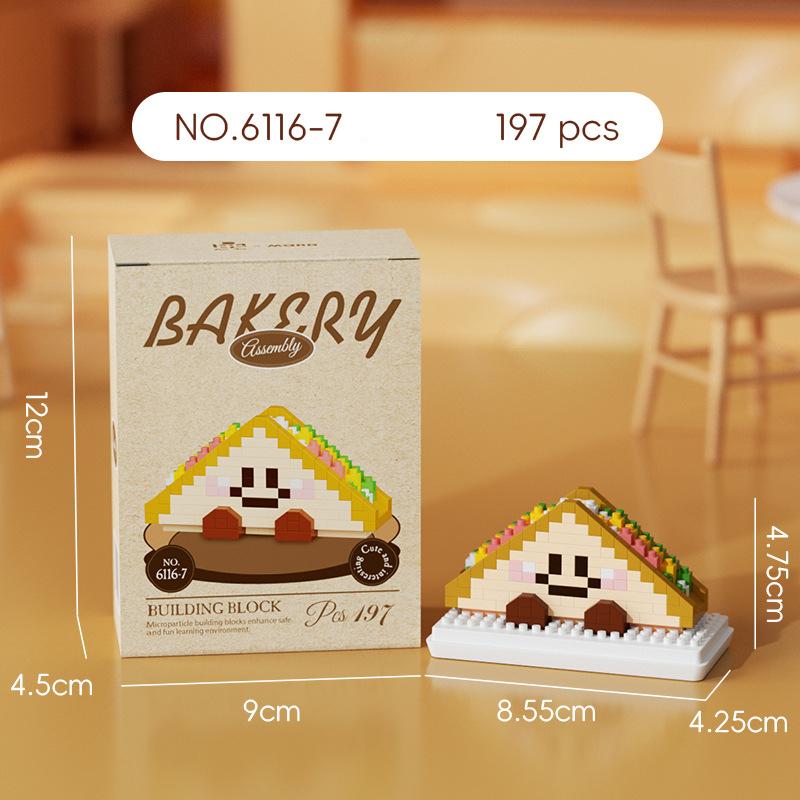 Kreative Brot-Serie Bausteine Sandwich Schweizer Rolle Kuchen Simulation Essen Kinderspielzeug zum Zusammenbauen