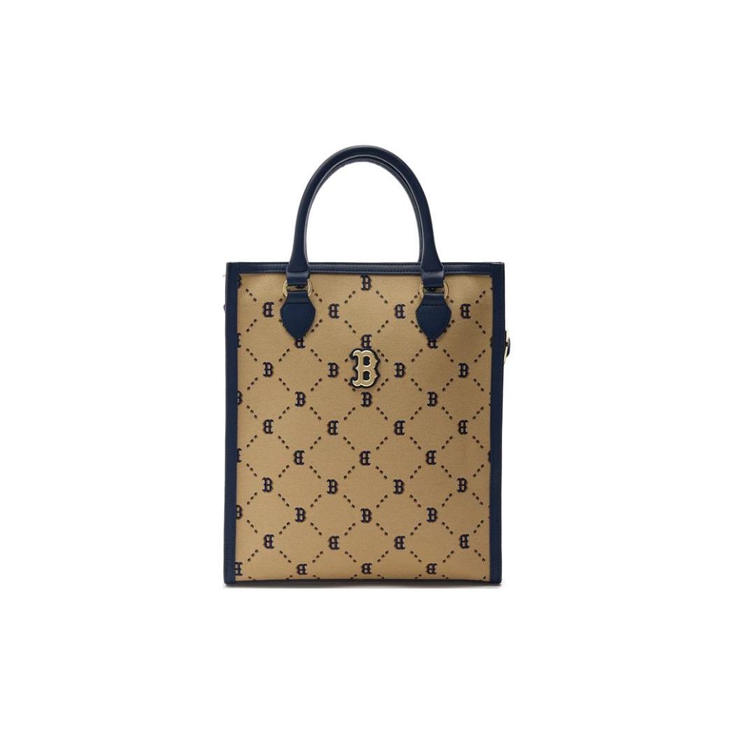 

MLB New Full Print Vintage Metal Logo PVC Tote Bag Shopping Bag Shoulder Crossbody Handbag Medium Unisex tote bags Khaki 7ACRMD24NGP001-43BGS Khaki,Medium