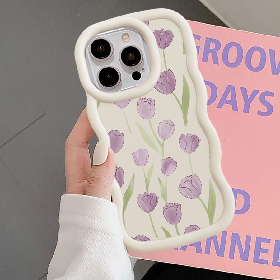 Simple Flower Soft Phone Cover Case for iPhone 16 Pro Max 17 Air 11 XR 8 14 12 13 15 Plus
