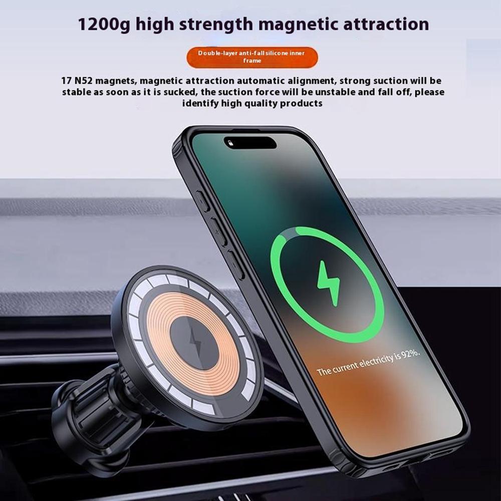 

For iPhone 16 Case Compatible with MagSafe Shockproof PC+TPU Phone Cover Black