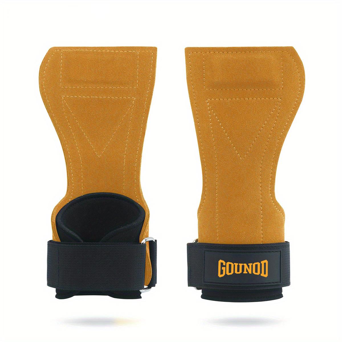 

2Pc/1Pair Gounod Gym Grip Cowhide Palm Protector Weightlifting Gymnastics Training Glove Grip Fitness Workout Equipment жёлтый