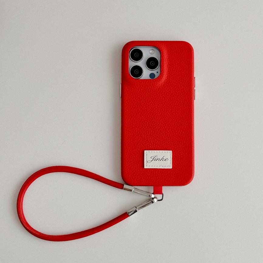Full Coverage Leather Lanyard Case for iPhone 14/13/12 Pro Max - Drop Protection