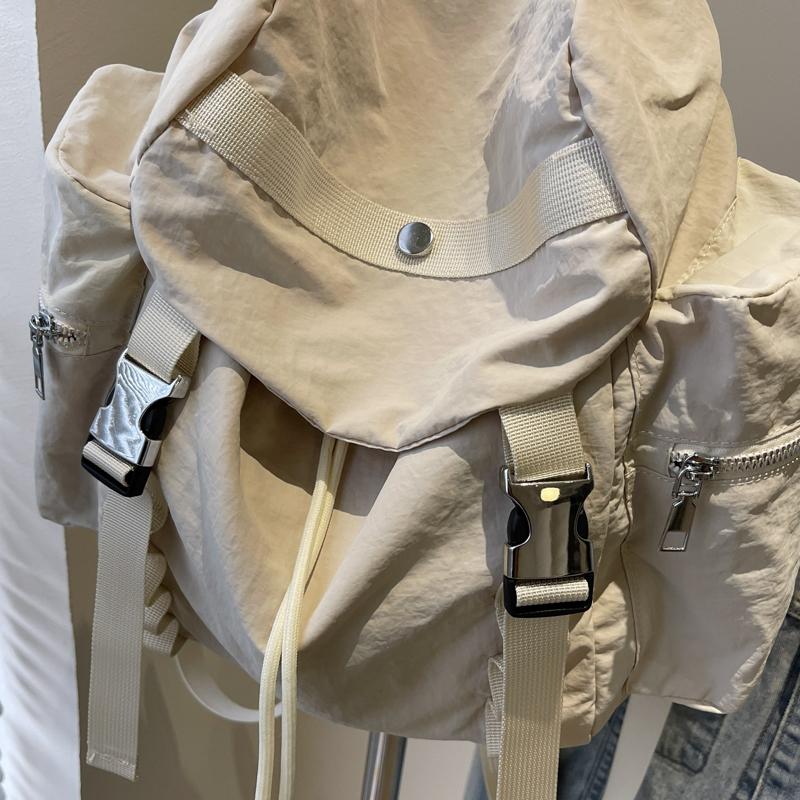 Simple Casual Zipper Backpacks Solid Color Large Capacity Classic Style Durable Schoolbags for Unisex 2026 Couple Style New