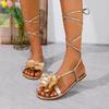 Women's Shoes Flat Sandals Lace-up Shoes Large-sized Sandals