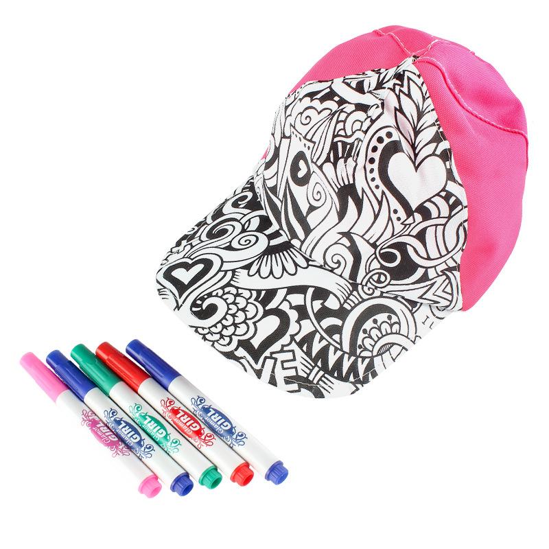 Children'S Diy Color Graffiti Hat Toy, Washable Painting Filling, Hands-On Brain Science And Education Parent-Child Interaction