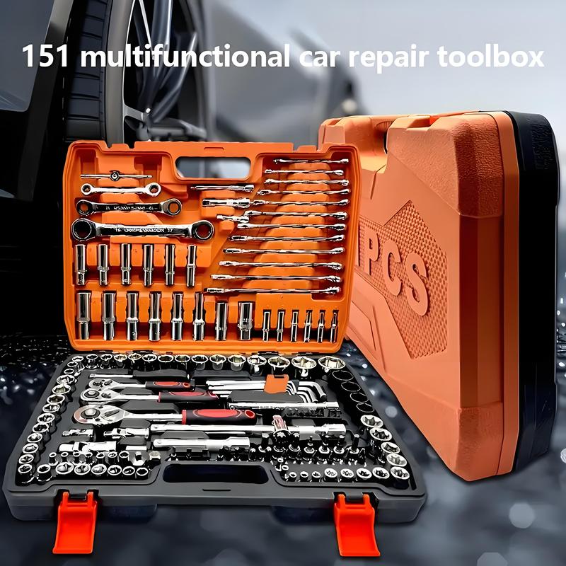 151pcs High-Quality Compact Kit - Car, Bicycle, and Motorcycle Care-Professional Automotive Master Tool Set