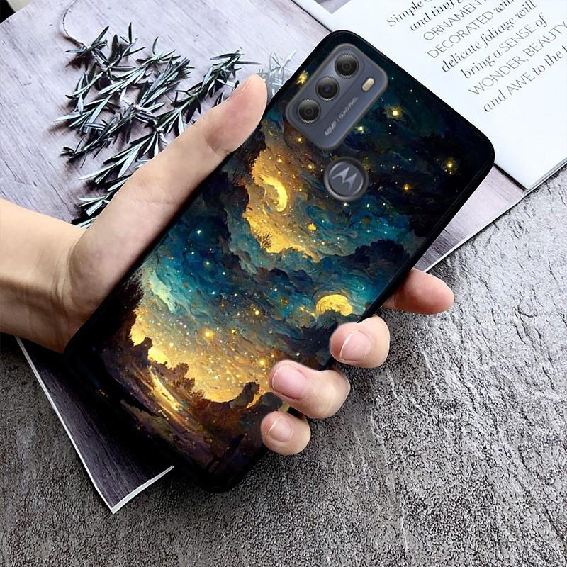 Aesthetic Night Starry Sky Phone Case For Moto G84 G22 G32 G42 G52 G62 G53 G72 G60 G60S G100 G10 G20 G30 G13 G50 G 5G G Pure
