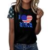 T Shirts For Women, Womens Short Sleeve Tops Dressy Summer O Neck Casual Trendy Blouses Tunic Tops Independence Day