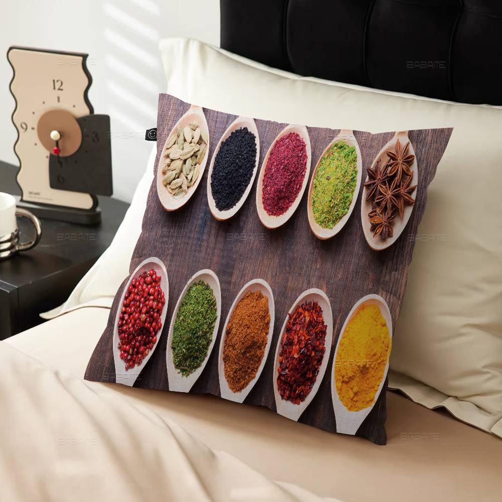 Grains Spices Peppers Cushion Cover Polyester Sofa Cushions Decorative Throw Pillows Home Decoration Pillowcover