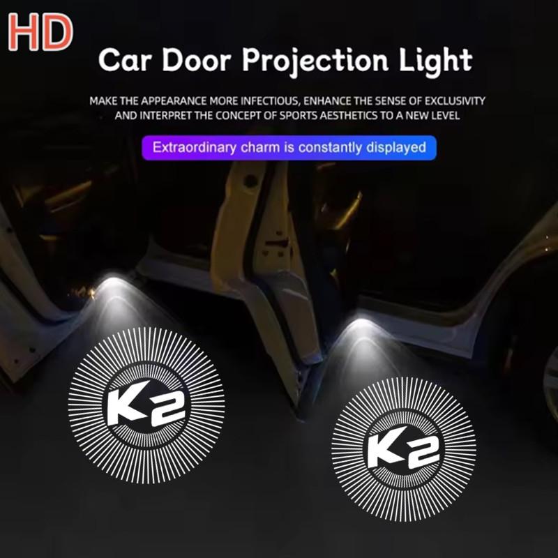 2pcs Car Door Projector Lamps 3D Welcome Shadow Lights For KIA Sorento Ceed K3 K2 K8 K5 K9 GT Line Car Accessories