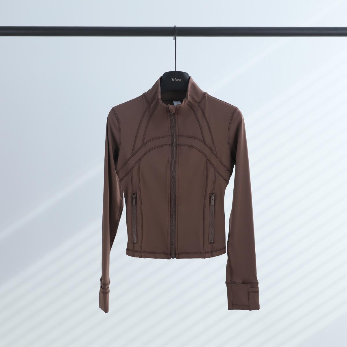 In Stock: Women s Slim-Fit Yoga Jacket with Zipper and Long Sleeves XXXL