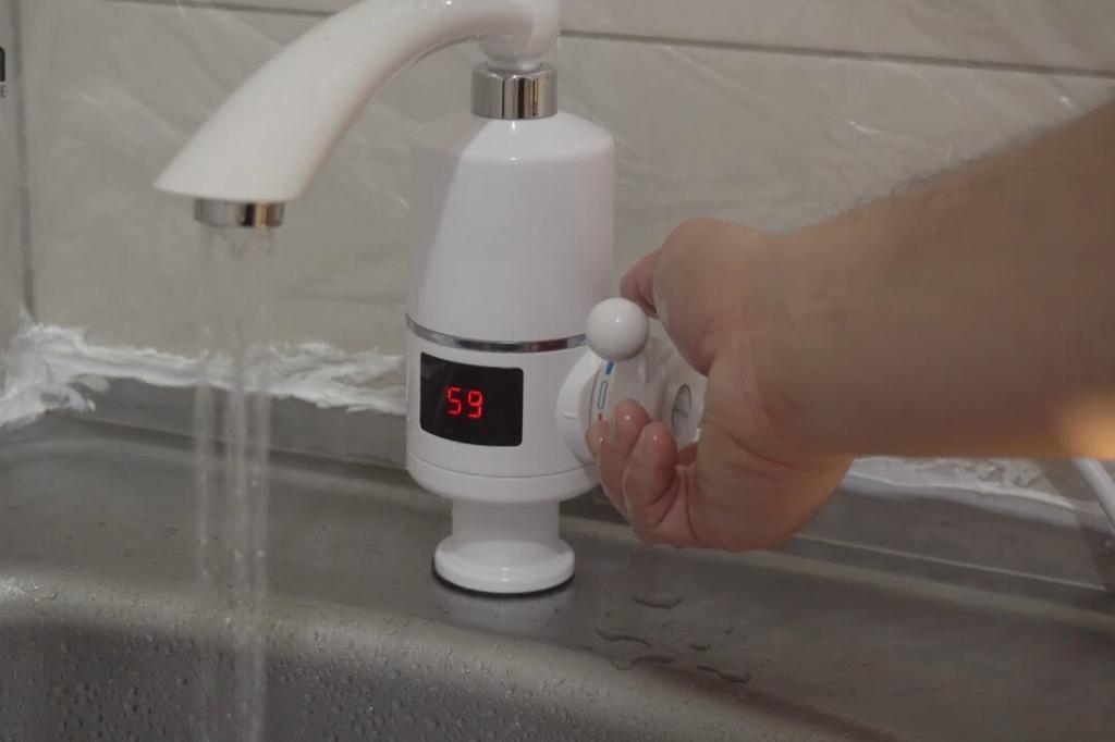 Electric water heater, flowing, degrees, LCD display, 3000W