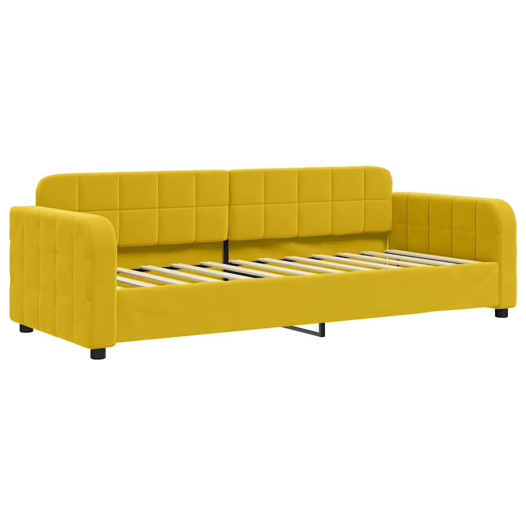 Daybed with Mattress Yellow 80 X 200 Cm Velvet