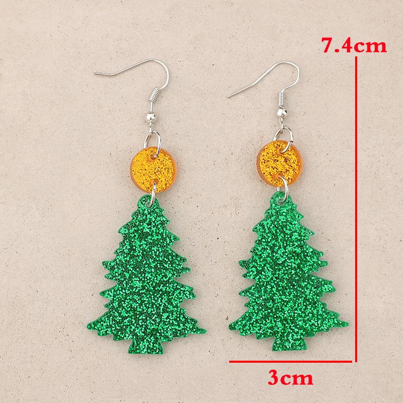 Festive Acrylic Christmas Tree Earrings