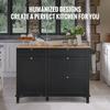 VEVOR Kitchen Island Cart, 50" Wood Top Breakfast Bar with Trash Cabinet Tilt Out 10 Gallon Storage