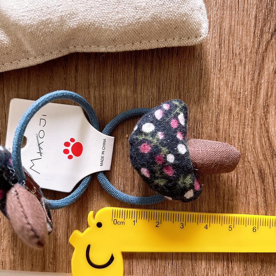 Cute Floral Mushroom Hair Rope Ring Children Gift Baby Girl Kid Elastic Hair Rubber Band Accessories Headdress Headwear Ornament