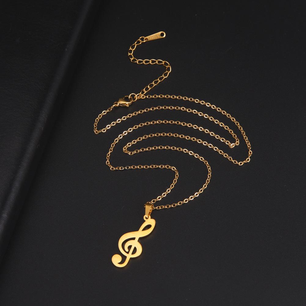 Biżuteria modowa 925 srebro sterlingowe CZ kryształowy naszyjnik z nutą muzyczną złoty łańcuszek projekt dla mężczyzn