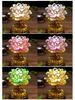 Seven-Color LED Rechargeable Buddha Offering Lamp - Lotus Design for Home and Guanyin Devotion.