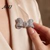 Daily Wear Fashion Jewelry Elegant Rhinestone Bow Brooch Pin for Women, Gold Tone Crystal Gift Her Lapel Pin, Accessory Wedding Party Dress Coat
