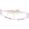 Vidaxl Bed Frame, White, Solid Pine Wood, 90 X 200 Cm