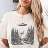 UFO Cow Abduction Comfort Colors Shirt, Funny Western 90s Meme Graphic Tee, Retro Alien Cow Abduction, Old Style Cryptidcore Sweatshirt