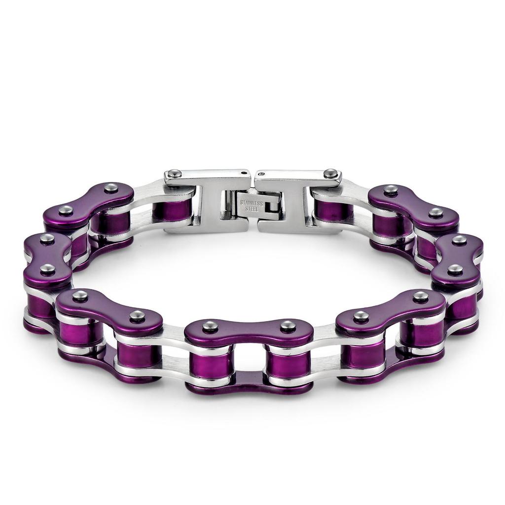 European-American Style Bicycle Chain Bracelet: Creative Rock Hip Hop Jewelry for Men & Women In Stainless Steel
