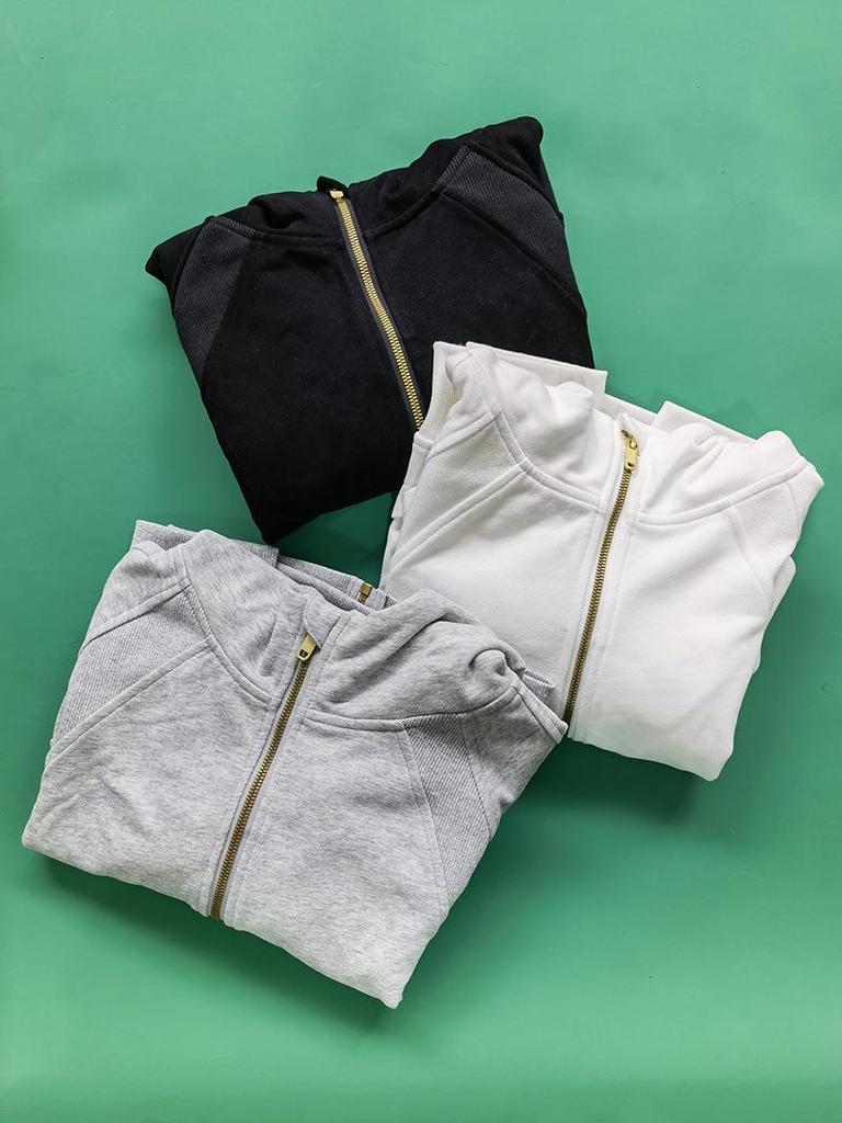 Women's Full Zip Velvet Scuba Hoodie for Yoga and Fitness