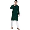 DIVISIVE Men's Sequince Embroidered Cotton Blend Only Slim Fit Kurta (DKRT18_XL_Bottle Green)