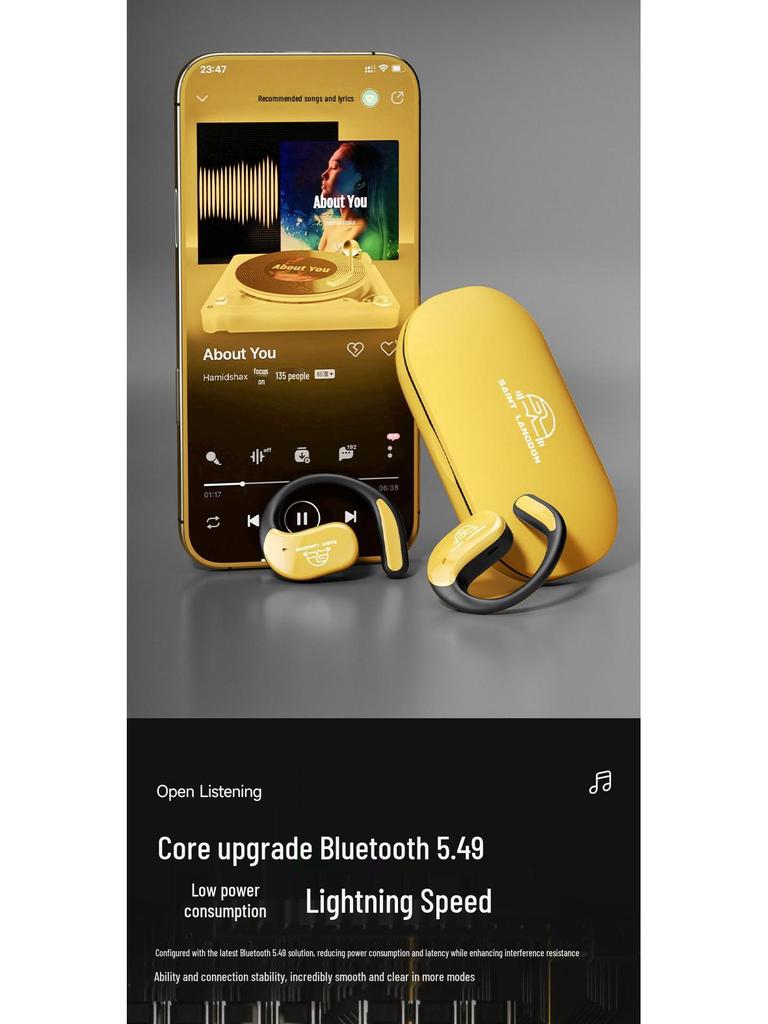 Bone Conduction Sports Ear-Hook Earbuds: High Sound Quality, Ultra-Long Battery, Universal for Phones