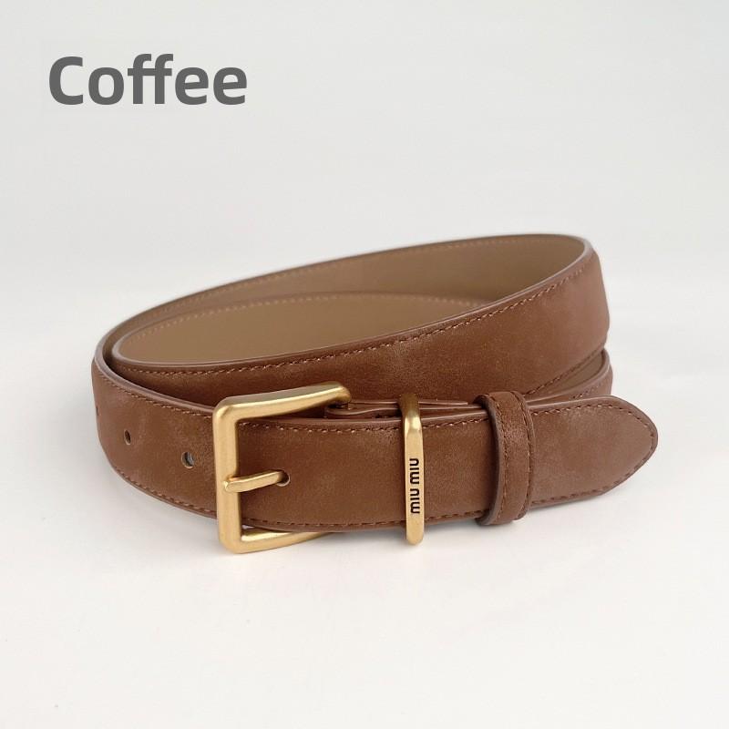 

Женский ремень из матовой кожи флис, ретро женский из воловьей кожи, высококачественный черный декоративный повседневный для брюк 105cm