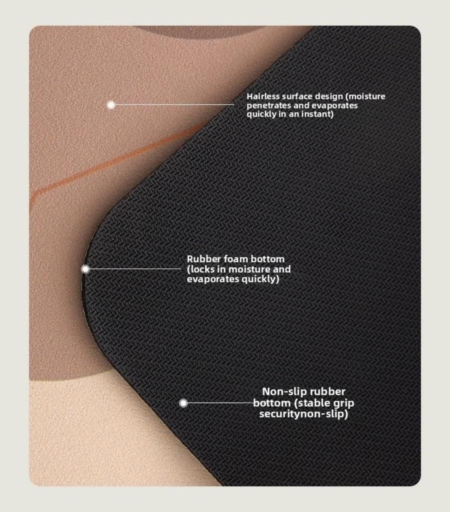 Diatomaceous Earth Bath Mat Super Absorbent Fast Drying Non Slip Floor Mat for Bathroom Toilet Easy Clean Home Decor Carpet