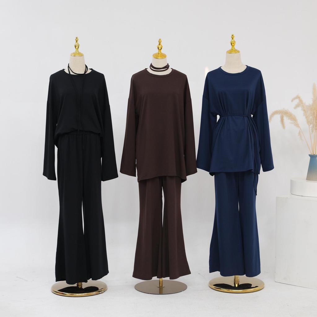 Loriya2025 Dubai Turkey Solid Two-Piece Set LR1131 & LR1132