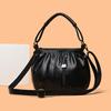 Women's PU Handbag with Ruched Detail Detachable Strap Shoulder Crossbody Bag for Daily