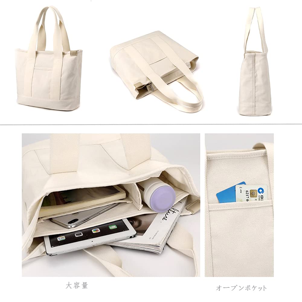 Tote Divided Large Canvas For Commuting to School [Volsha] Bag, Tote, Canvas, A4, Horizontal, Capacity, Women's Tote, Canvas, Plain, Freestanding,