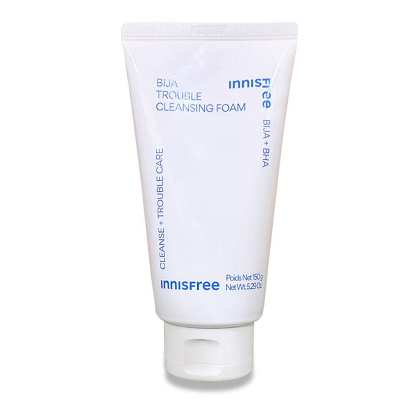 Innisfree Bija Trouble Cleansing Foam 150g,Made for Acne-prone Skin, Help Relieve Blemishes While Getting Rid of Excess Oil and Dirt Inside Pores.