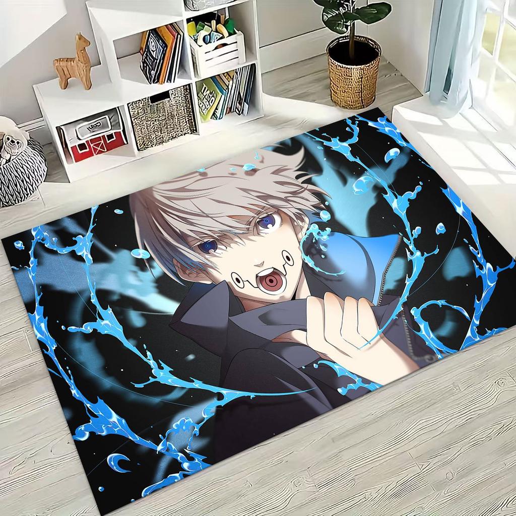 Anime Jujutsu Kaisen Yuji Satoru Kreslený koberec do ložnice, obývacího pokoje, k pohovce, domácí rohožka, dekorace, velká dětská hrací protiskluzová podložka na podlahu