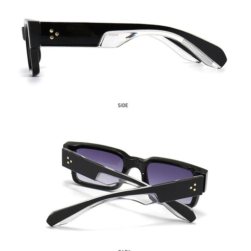 Square Frame Rivet Sunglasses Women Street Style Fashion Eyewear