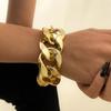 Bracciale a catena cubana esagerata grande in acrilico, braccialetto rigido, vintage, punk, con lucchetto, link bling, accessori gioielli per feste da uomo