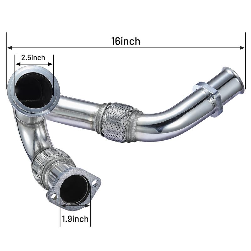 Uitlaat Up-Pipe Y-Pipe Geschikt voor 2003-2007 6.0L Powerstroke Diesel F250 F350 F450 Heavy Duty Gepolijst, Auto Accessoires