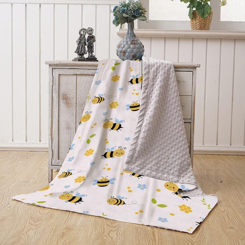 Soft Double-Layer Baby Blanket A-Grade Digital Print Cotton Feel Toddler Comfort Infants 1-3 Years