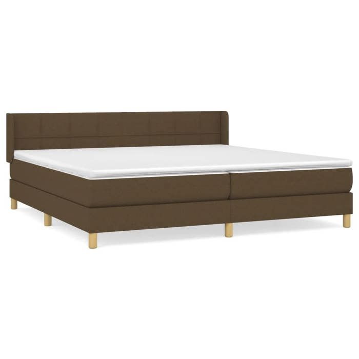 3130300 vidaXL Divan Bed with Mattress Dark Brown 200x200 Cm