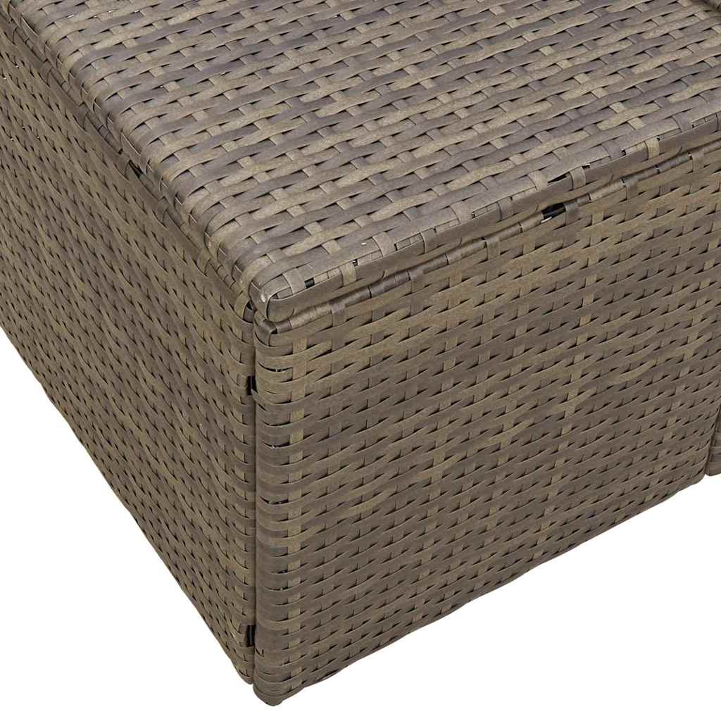 Garden Sofa with Cushions Gray 184 X 62 X 69 Cm Poly Rattan