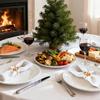 4Pcs Nutcracker Shaped Napkin Ring Alloy Christmas Napkin Holder Table Decoration for Holiday Party Wedding Thanksgiving Dinner