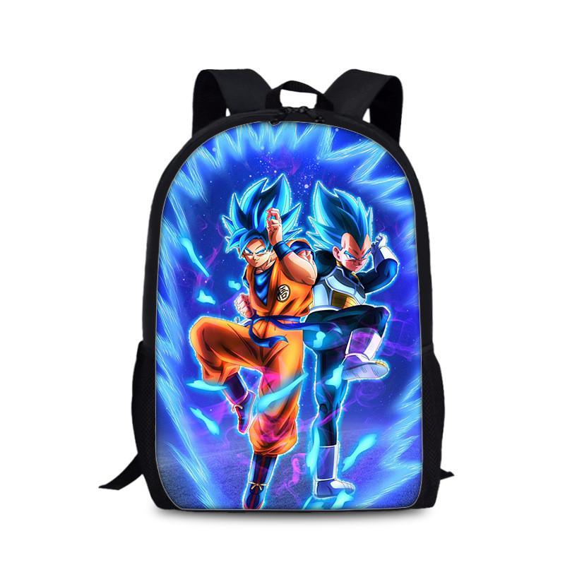 Dragon Ball Goku Printed Nylon Book Backpack For Students And Daily Use