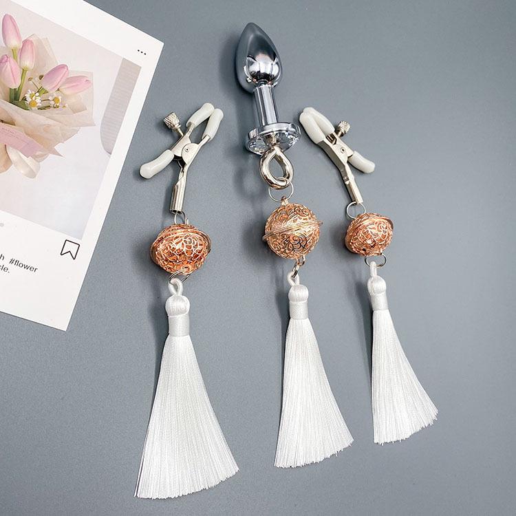 Tassel Palace: Wearable Nipple Clamps with Charms - Erotic SM Accessories for Women