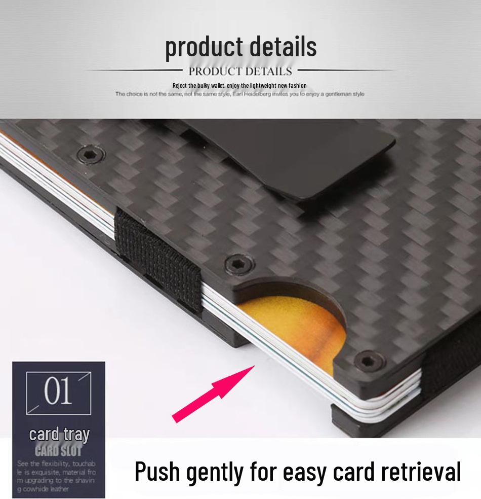 Carbon Fiber RFID-Blocking Minimalist Men's Card Holder Wallet