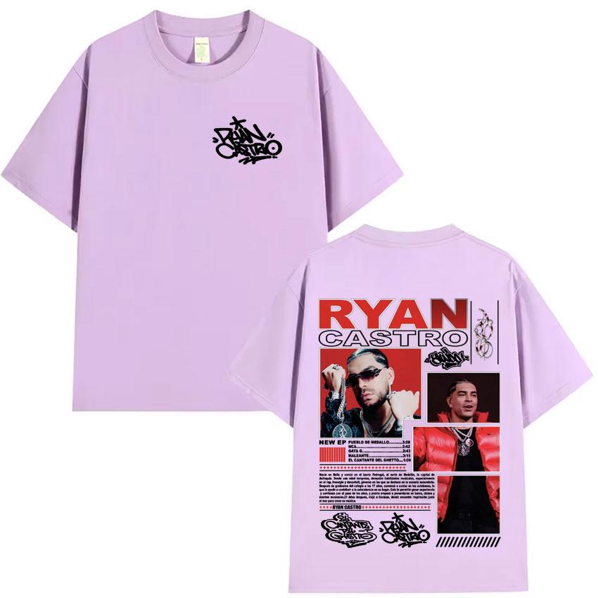 Rapper Ryan Castro Music Album Tour 2025 Merch Graphic Tshirt Men Casual Cotton Oversized T Shirts Aesthetic ONeck Loose Tops
