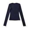 Women's Spicy American Button-Down Stand-Up Collar Faux Cashmere Slim Fit Base Layer Long Sleeve Top for Fall/Winter