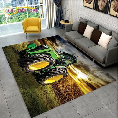 Covor de zonă pentru camioane cu model de serie de tractoare de mașină, covor pentru acasă, sufragerie, dormitor, canapea, covoraș, decor pentru copii, covoraș anti-alunecare 3D